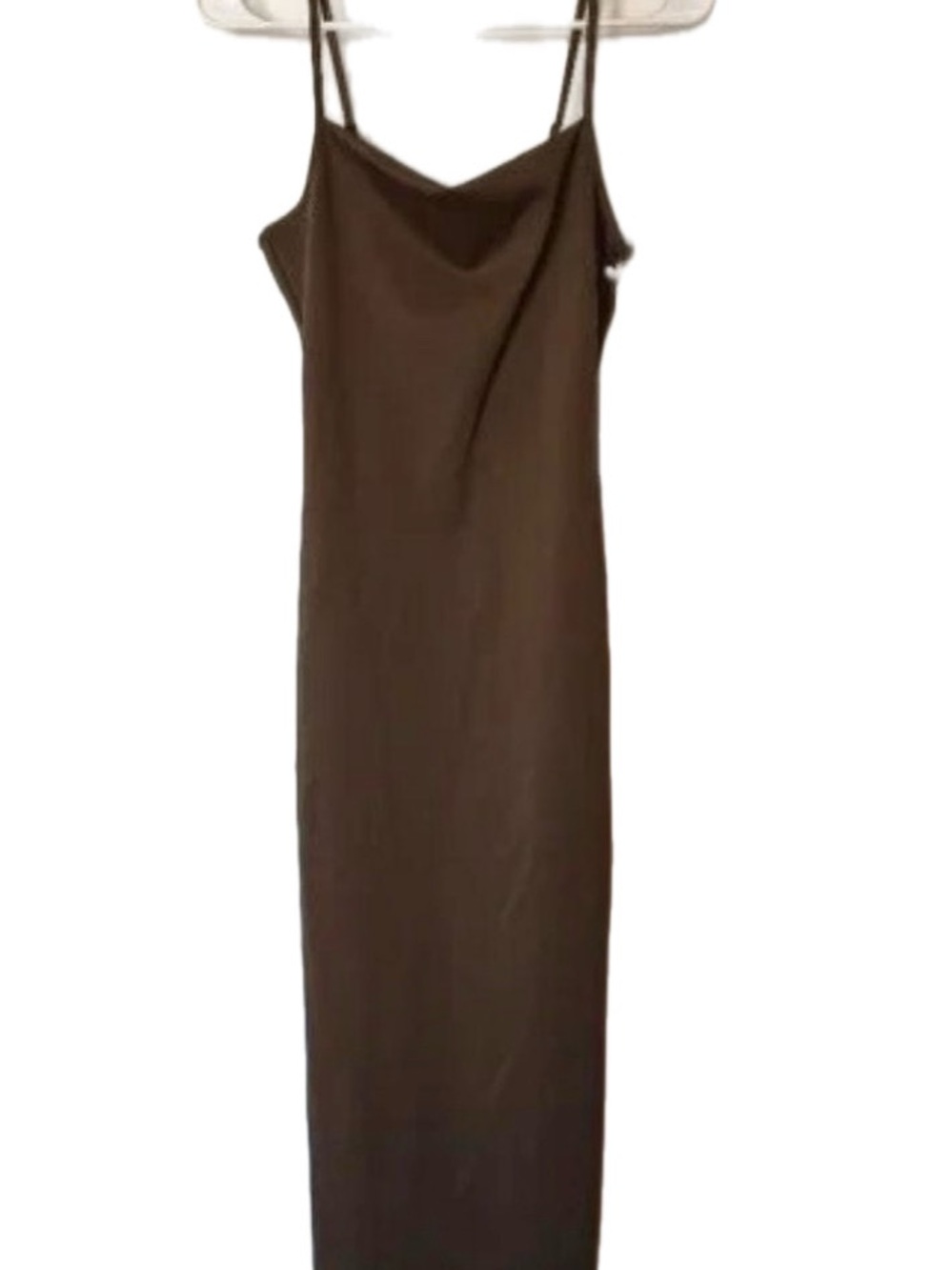 Good American light mocha /Brown Cowl Neck Maxi Slip Dress